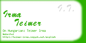 irma teimer business card